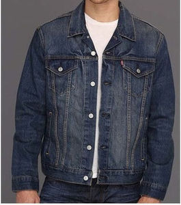 Veste en jean de coupe décontractée pour hommes de style High Street Vêtements d'hiver de haute qualité avec logo personnalisé Vente en gros - Product Image 2