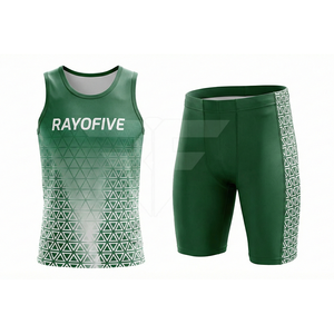 Ropa de Entrenamiento Deportiva para Atletismo, Uniforme de Pista y Campo, la Mejor Calidad, Diseño Personalizado, 100% Poliéster, Antibacteriano, Transpirable y Ligero - Product Image 1