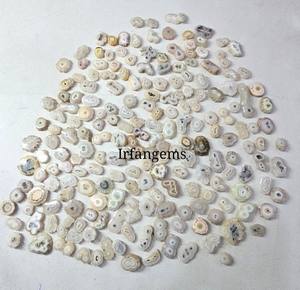 Labradorita Natural Multicolor, Corte Cabujón, Tamaños Variados, Textura Tallada Luna, para Joyería, Fabricación de Amuletos, Piedra Preciosa Suelta - Product Image 4