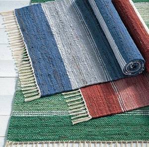 Alfombra de suelo Chindi de algodón duradero, alfombra reciclada de telar manual para espacios modernos, alfombra Chindi de estilo bohemio - Product Image 2