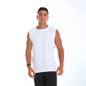 Camiseta sin Mangas de Algodón Blanca de Verano para Hombre, de Alta Calidad, Tejida, para Gimnasio, Estilo Casual, Talla Grande, Precio OEM - Product Image 3