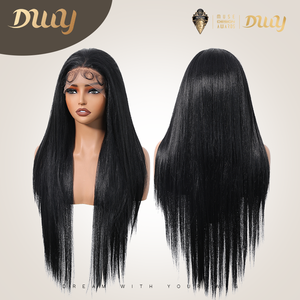 Perruque Lace Frontale DWY Longue 13x6, Cheveux Vierges Pré-Pluckés, Dentelle Transparente, Dentelle Frontale Extensible de 6 Pouces, 36 Pouces Extensible - Product Image 1