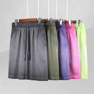 กางเกงขาสั้นผ้ายืดสีพื้นแห้งเร็วสำหรับทุกเพศกางเกงลำลองเล่นกีฬา100% ฤดูร้อนออกแบบได้ตามต้องการ - Product Image 1