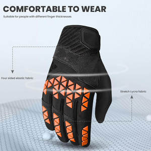 Guantes de moto de cuero estilo carreras de alto rendimiento Guantes de moto de cuero resistentes para carretera y pista - Product Image 4