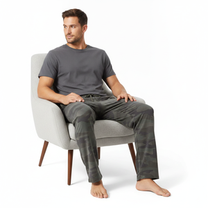 Pantalon de pyjama en coton camouflage pour homme, coupe décontractée, avec cordon de serrage et poches, pantalon de détente pour dormir - Product Image 4