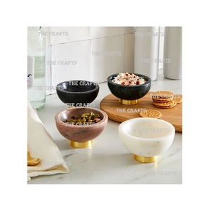 ชามเสิร์ฟหินอ่อนสีขาวทรงกลม คุณภาพเยี่ยม สำหรับใส่อาหาร สลัด ซุป ผลไม้อบแห้ง และของหวาน ในอินเดีย - Product Image 2