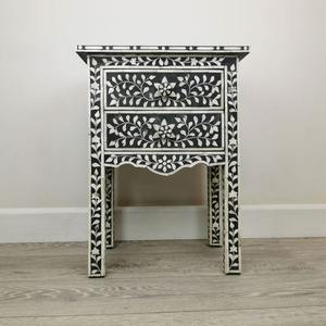 Table basse en bois sculpté à la main, design floral moderne, finition polie de haute qualité, salon, salle à manger, chambre à coucher - Product Image 2