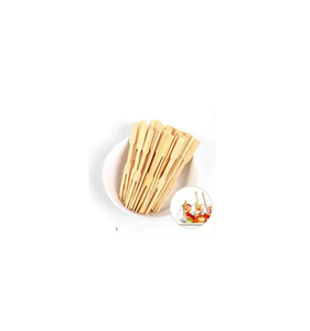 Mini-String Cute Bamboo Fruit Tenedor Raqueta Stick Desechable Baya recubierta de azúcar para niños Sostenible para bodas al por mayor - Product Image 2