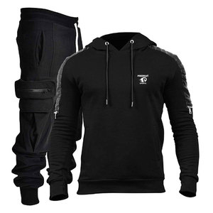 Vêtements de sport d'hiver pour hommes, survêtement à manches longues, coupe classique, 100% coton, respirant, séchage rapide, vêtements de sport - Product Image 1