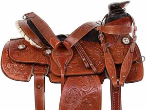 อานม้าหนังวัวนิ่มแบบตะวันตกอุปกรณ์เหล็กแกะสลักด้วยมือสำหรับขี่ม้าผลิตภัณฑ์ขี่ม้า - Product Image 5