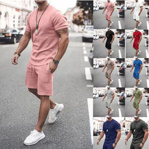 Nouvelle mode d'ensemble t-shirt et short pour hommes vente en gros personnalisé Twin 2 pièces ensemble court Collection d'été à prix bon marché - Product Image 2