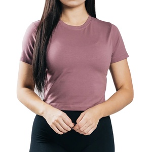 Camiseta de algodón 100% para mujer, camiseta informal ligera de manga corta con cuello redondo, camiseta de moda Ideal para ropa de verano diaria 2026 - Product Image 1