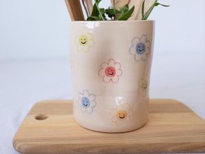 Pot à ustensiles en céramique moderne pour la cuisine |   Rangement pour cuillères et ustensiles de cuisine résistants à la chaleur |   Organisateur de comptoir - Product Image 6