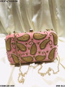 Pochette de mariée faite à la main sac à bandoulière décontracté épaule et sac à main de soirée avec motif de pierre et de coquille pour les fêtes de mariage - Product Image 3