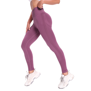 Collants de sport taille haute pour entraînement, pantalon de yoga et de fitness, leggings scrunch sans couture pour femmes, vente en gros - Product Image 3