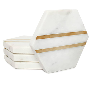 Posavasos de mármol personalizado para oficina en casa o inauguración de la casa de Navidad para uso en mesa gran oferta regalos de boda personalizados posavasos de piedra - Product Image 4