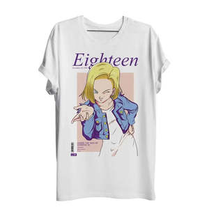 Camiseta de Dragon Ball Android 18, 100% Algodón Jersey, Impresión Digital, Decoración con Logotipo - Product Image 1