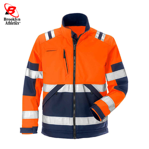 Mens Adult High Visibility Soft Shell <b>Jacket</b> <b>Hi</b> <b>Vis</b> Rain Proof Workwear Top Clothing - Product Image 1