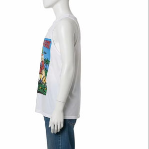 Screen Print Tank <b>Vest</b> Cotton Polyester Breathable Sleeveless Casual Fitness <b>Gym</b> Wear For <b>Men</b> Women - Product Image 4