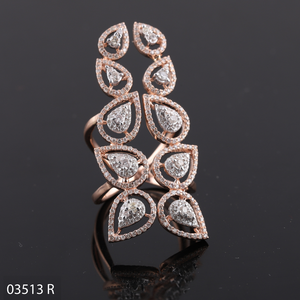 Anillo de Bodas de copo de nieve de diamantes de laboratorio de corte brillante redondo en anillo de oro de 14K para mujer oro de 14K/18K para IGI certificado para fiestas - Product Image 4