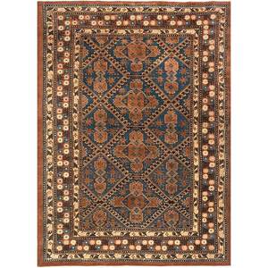 Alfombra Kiaan Azul Grande, Geométrica y Abstracta, Rectangular, de Lana, Anudada a Mano, para Sala de Estar -Paem-228 - Product Image 1