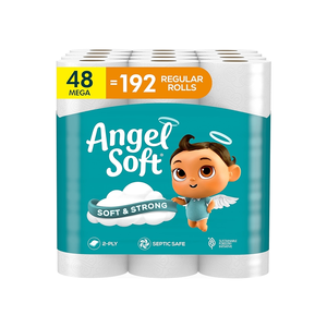 Papier toilette Angel Soft, 48 rouleaux méga = 192 rouleaux standard, papier toilette doux et résistant - Product Image 4