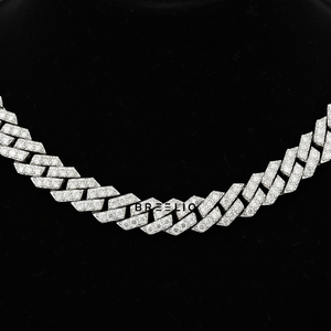 Cadena Cubana de Laboratorio de 14 mm, Cadena Cubana de Miami de Alta Calidad para Hombre, Collar de Plata de Ley 925 con Estilo Helado - Product Image 5