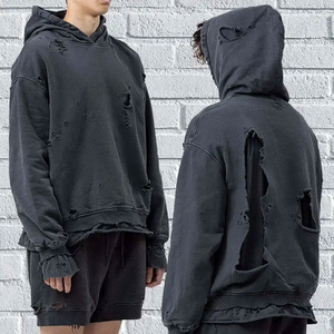 Vente en gros de sweatshirts à capuche délavés personnalisés surdimensionnés de haute qualité sweatshirts en éponge française sweatshirts à capuche vintage pour hommes - Product Image 5