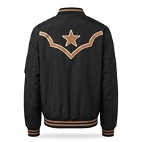 Blouson Bomber en Nylon Personnalisé pour Homme avec Patch Chenille, Doublure en Satin Fer à Cheval, Style Rodeo Western Streetwear, Coupe Décontractée/Boxy, Vente en Gros OEM