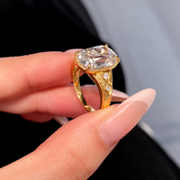 Bague de fiançailles en diamant de laboratoire 5 carats taille Old Mine, or jaune 18 carats, style vintage Old Mine, personnalisable OEM ODM, vente en gros