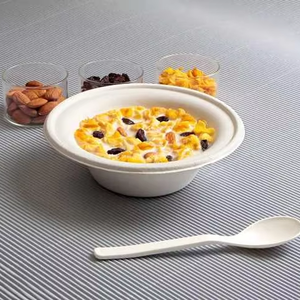 Cuencos de caña de azúcar duraderos de 8oz, vajilla desechable biodegradable ecológica para bodas y uso diario - Product Image 1