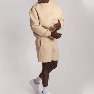 Conjunto de Sudadera con Capucha y Pantalones Cortos de Algodón 100% Personalizado OEM 2026 con Logotipo Bordado, Forro Polar para Hombre de Invierno - Product Image 4