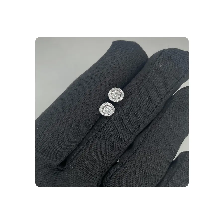Bulk Natural Diamond Earring Studs Made in 14kt White Gold With Total 0.60tcw Buy Real Diamond Studs Online In India