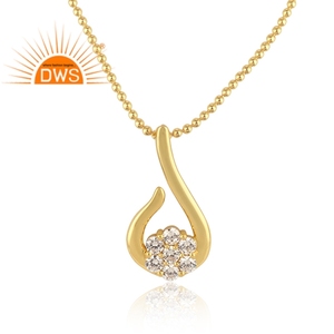 สร้อยคอจี้เพชรสังเคราะห์ธรรมชาติ18K ทำด้วยมือดีไซน์ล่าสุดสำหรับผู้หญิงของขวัญสำหรับผู้หญิง - Product Image 2