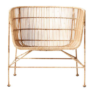 Rotolux เก้าอี้เท้าแขนหวายธรรมชาติกรอบโลหะไร้กาลเวลาพาร์ติชันนำเสนอรูปแบบร้านค้าโซฟาชุดกลมเลือกสัญญา - Product Image 3