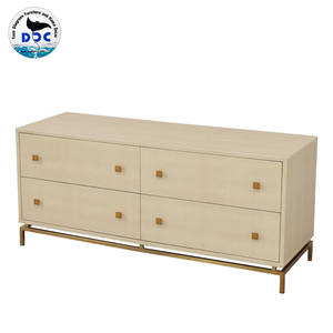 Luxury Modern Convertible Bedroom Nightstands Living Room Furniture Sideboard 4 Drawer Storage Faux Shagreen Home Cabinets - Product Image 5