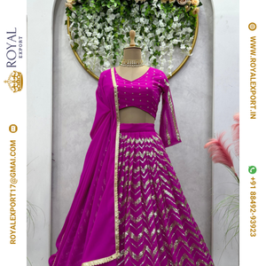 Nuevo diseñador Faux Georgette con hilo y secuencia Work Lehenga Choli Collection - Product Image 5