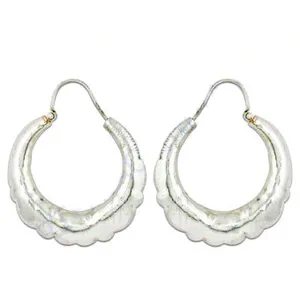 Boucles d'oreilles créoles chic en argent 925 pour femme, bijoux de mode quotidiens - Product Image 3