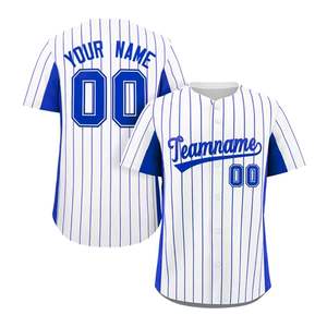 Maillot de baseball gris anthracite à rayures, personnalisable avec logo d'équipe, vêtement de sport respirant à boutons, uniforme de baseball professionnel - Product Image 5