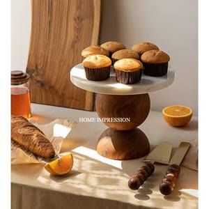 Manufacturer Wood <b>Marble</b> Classic Modern Stylish Eco-Friendly Customized Color Cake Display Stand Newly Arrival <b>Large</b> Size Home - Product Image 1