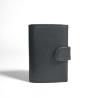 [Top classement] Castello Top qualité en cuir PU aluminium porte-cartes Pop Up portefeuille porte-carte de crédit à dégagement rapide noir