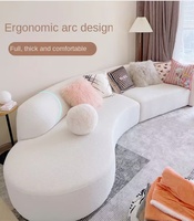 Ensemble de canapés modernes et luxueux pour petit appartement, espace de réception incurvé pour salon, salon de beauté, espace de repos des célébrités