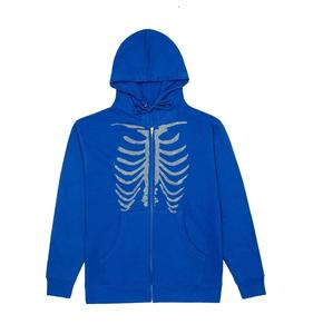 Sudadera con Capucha y Cremallera Completa para Hombre, con Pedrería, Estilo Urbano, Moda Sostenible, de Alta Calidad - Product Image 1