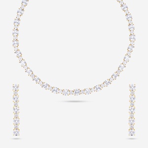 Delicate Diamond Accent 92.5 Silver <b>Necklace</b> for Wedding Occasions - Product Image 1