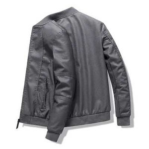 Nouvelles vestes en cuir pour hommes, nouvelle arrivée d'automne, veste décontractée pour hommes, taille plus, cardigan fin, veste en cuir de moto en PU - Product Image 4