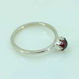 Boho January Birthstone <b>Ring</b> in 925 Sterling <b>Silver</b> Handmade <b>Garnet</b> Inlay High Quality Top for Her Birthday Anniversary Gift - Product Image 6