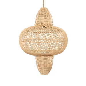 Abat-jour en rotin naturel fait à la main, suspension Boho, abat-jour d'éclairage durable pour supermarché léger - Product Image 2