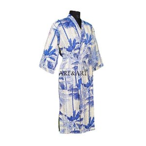 Peignoir de luxe en kantha de qualité supérieure pour femme – Élégant, long, fait main, idéal pour l'été - Product Image 6