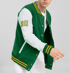 Veste universitaire en cuir de laine de haute qualité pour hommes boutons en corne avec lettres imprimées broderie en chenille personnalisée pour l'hiver rue principale - Product Image 4