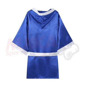 ชุดซ้อมมวยผ้าโพลีเอสเตอร์สีฟ้าและขาวชุดออกกำลังกายขอบ2025ขายดีที่สุด - Product Image 2